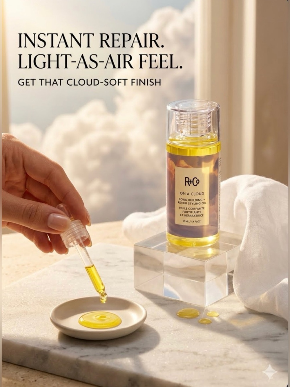 R&Co On a Cloud Bond Building + Repair Styling Oil - 41 mL - NEW no box